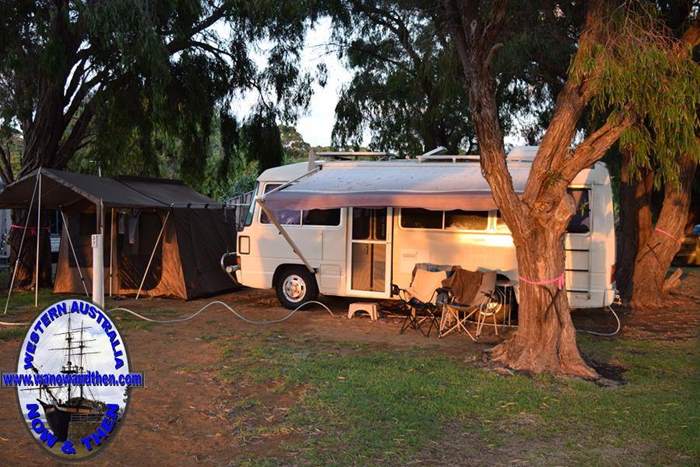 Our campsite at the caravan park