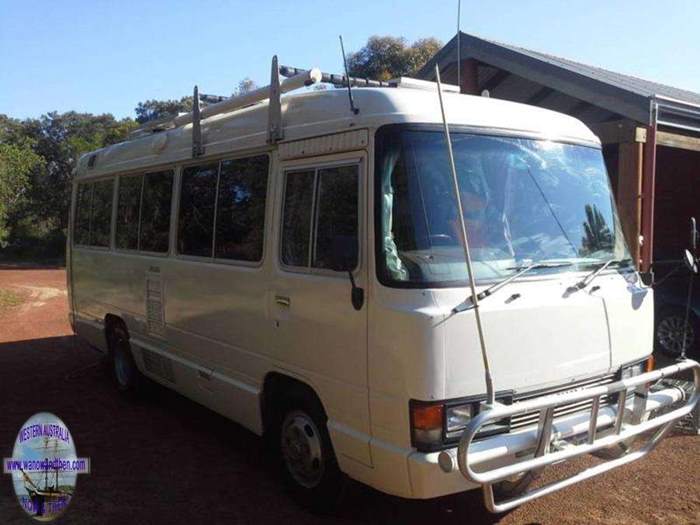 Toyota Coaster - the front end.