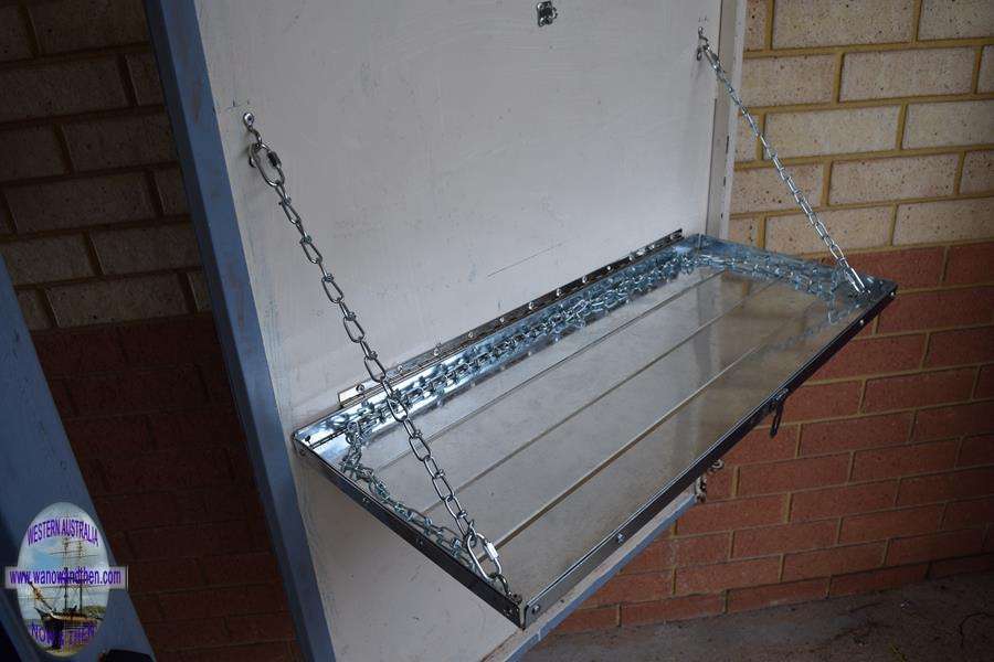 Trailer shelf open