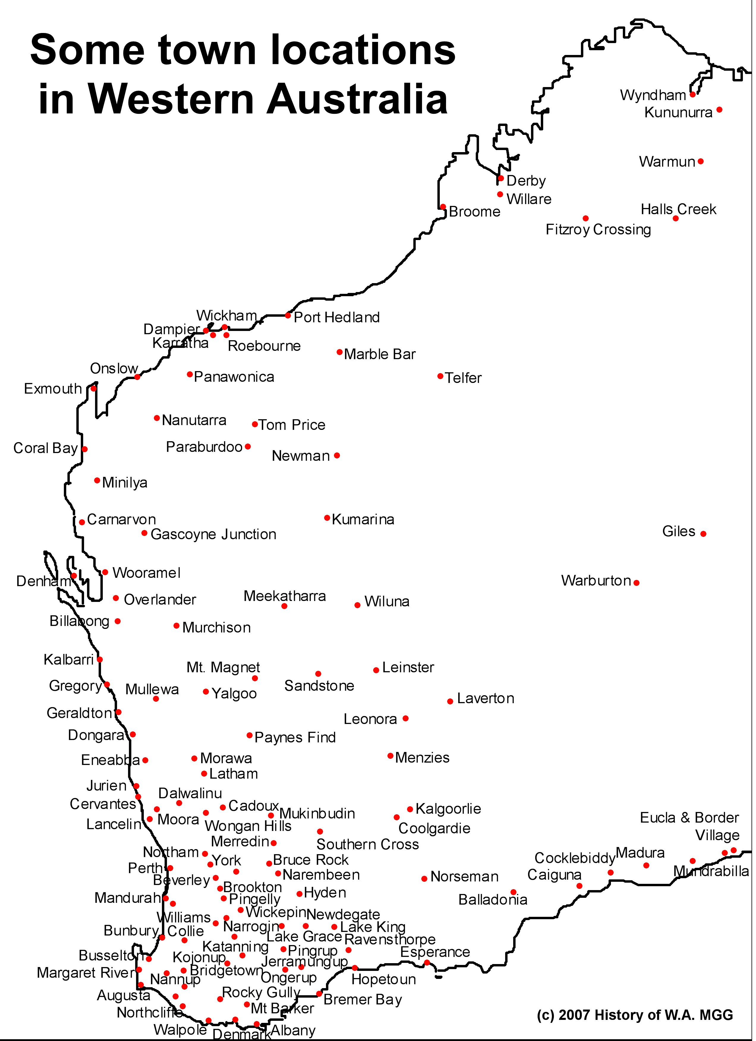 Map of Western Australia