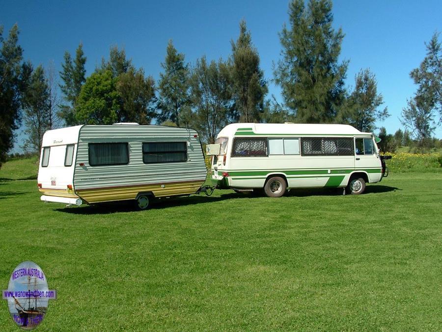 Toyota Coaster and caravan