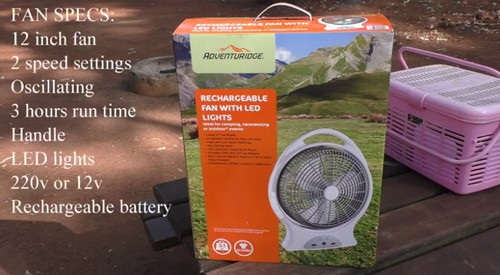 Aldi Portable Fan and Light