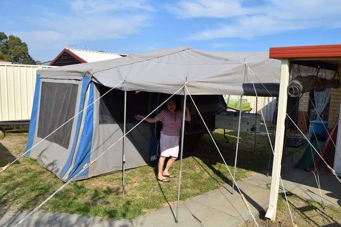 Put the awning roof up.